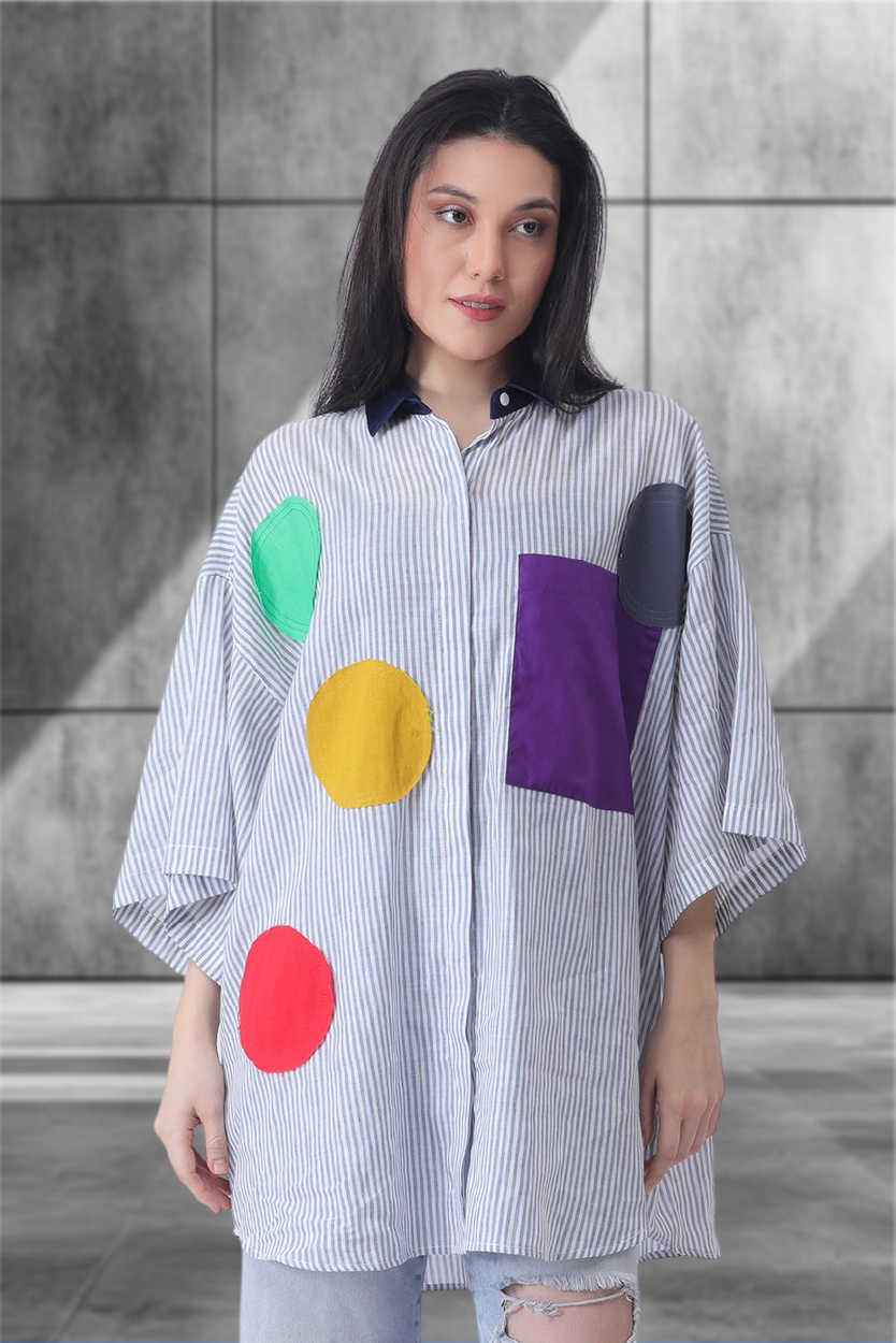 Pop Patch Oversized Street Shirt