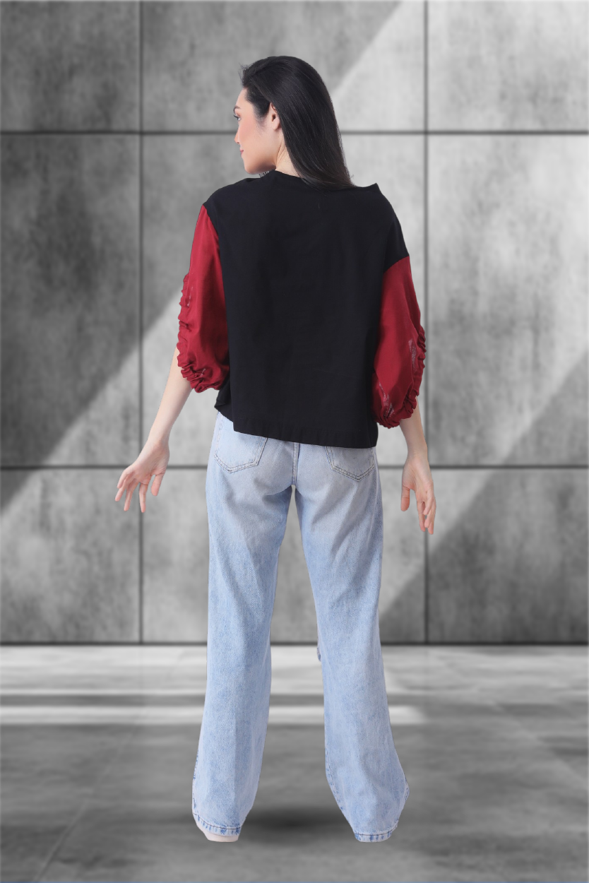 Drama Dot Ruffle-Sleeve Top – Statement Unisex Fit