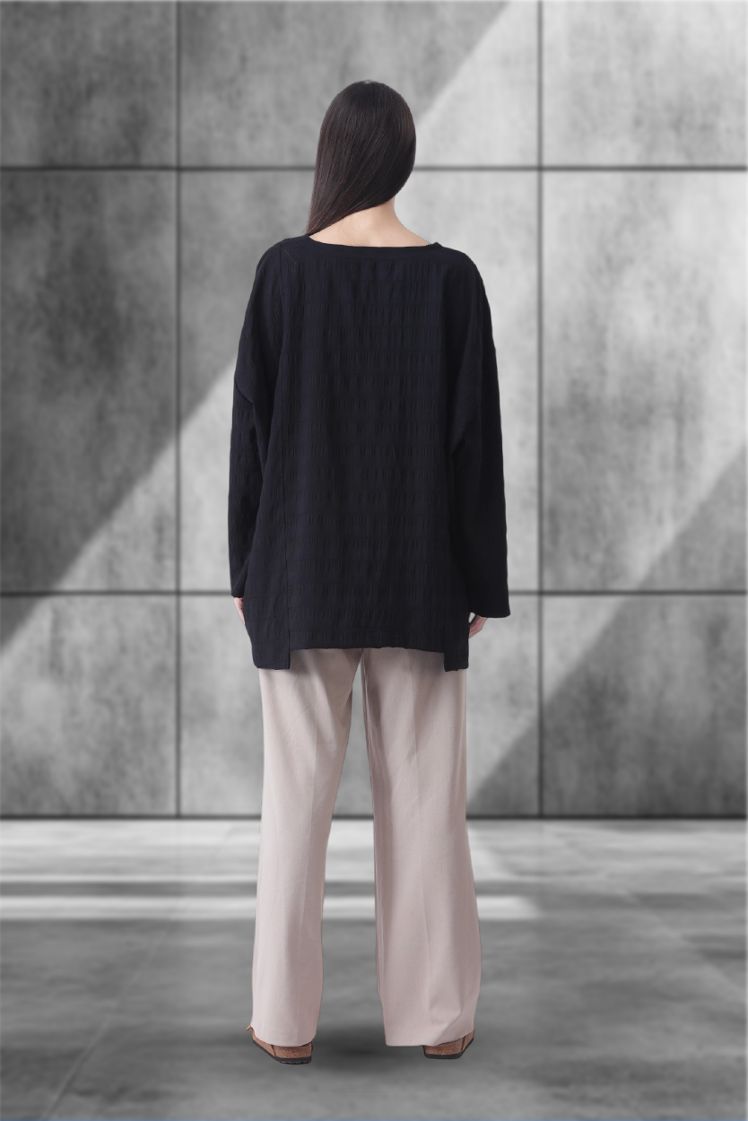 Pocket Check Top – Unisex Blackout with Brains