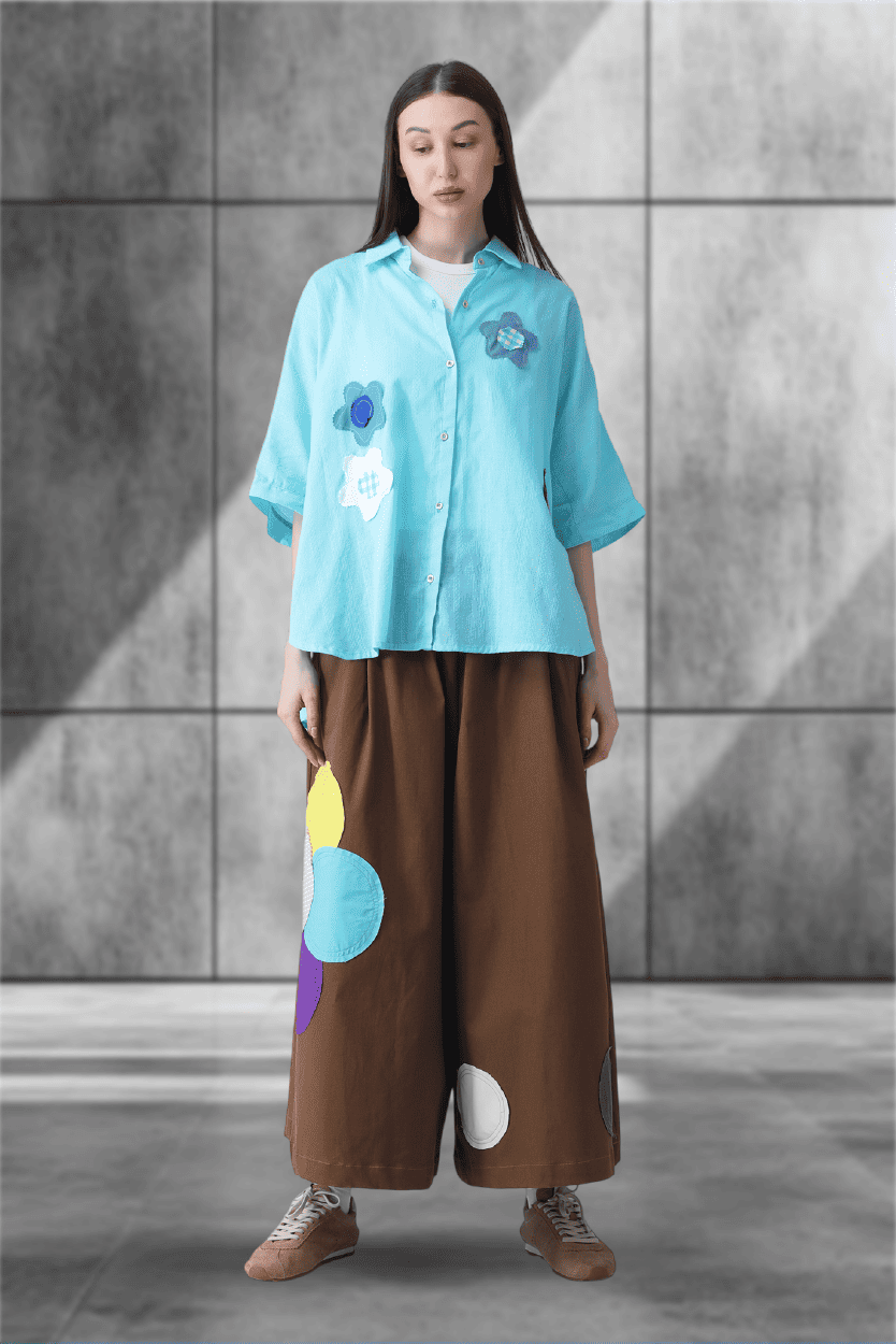 Confetti Collision Skirt – A Wide-Leg Patch Party