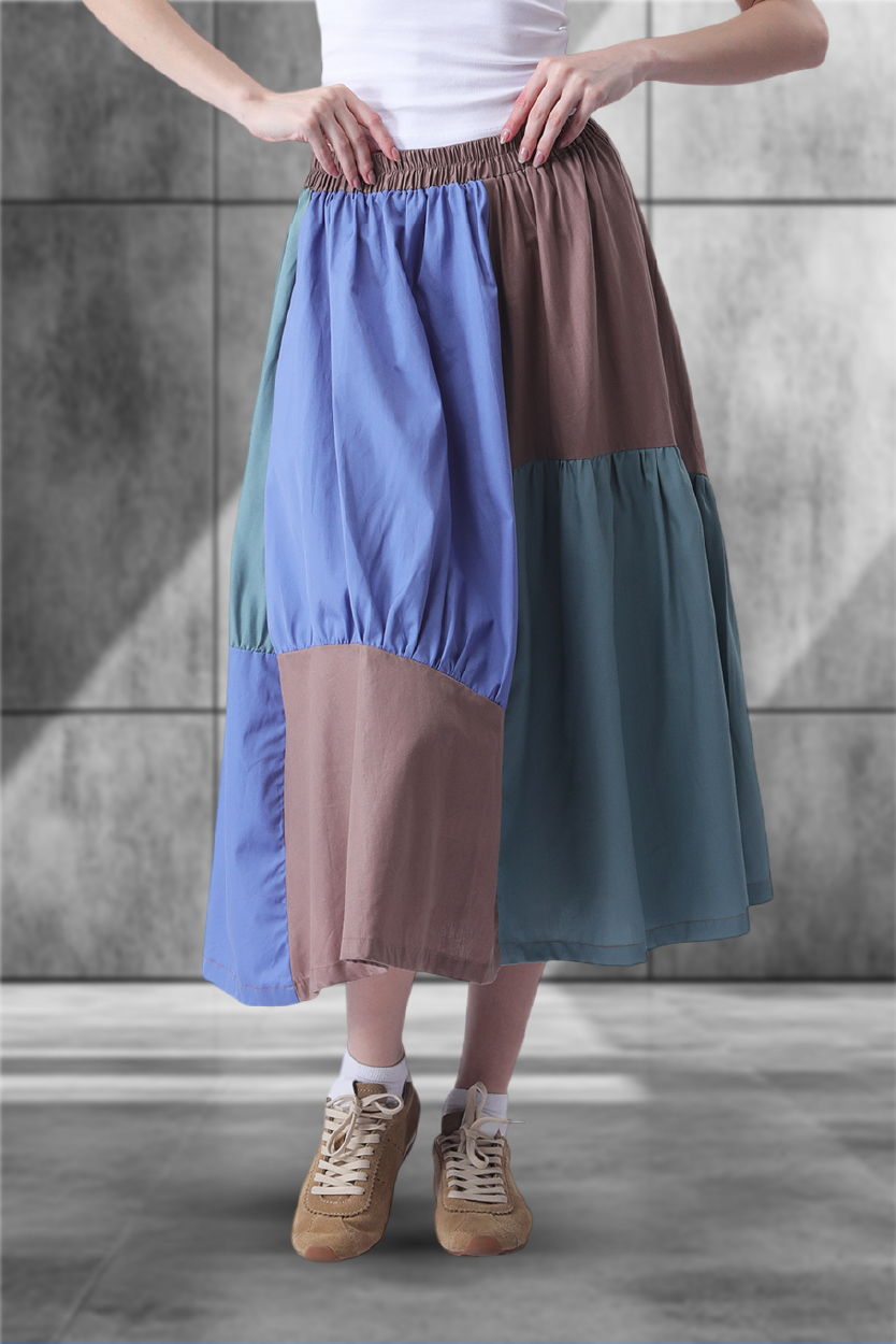 Patchwork Hangover Skirt – Women’s Colour-Blocked Chill