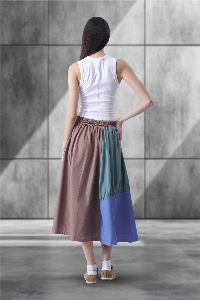 Patchwork Hangover Skirt – Women’s Colour-Blocked Chill