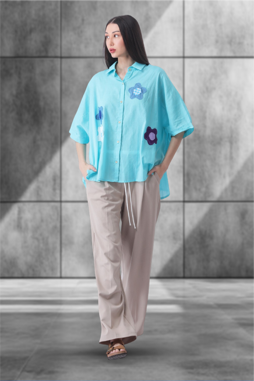 Flower Power Oversized Shirt – Unisex Breezy Fit