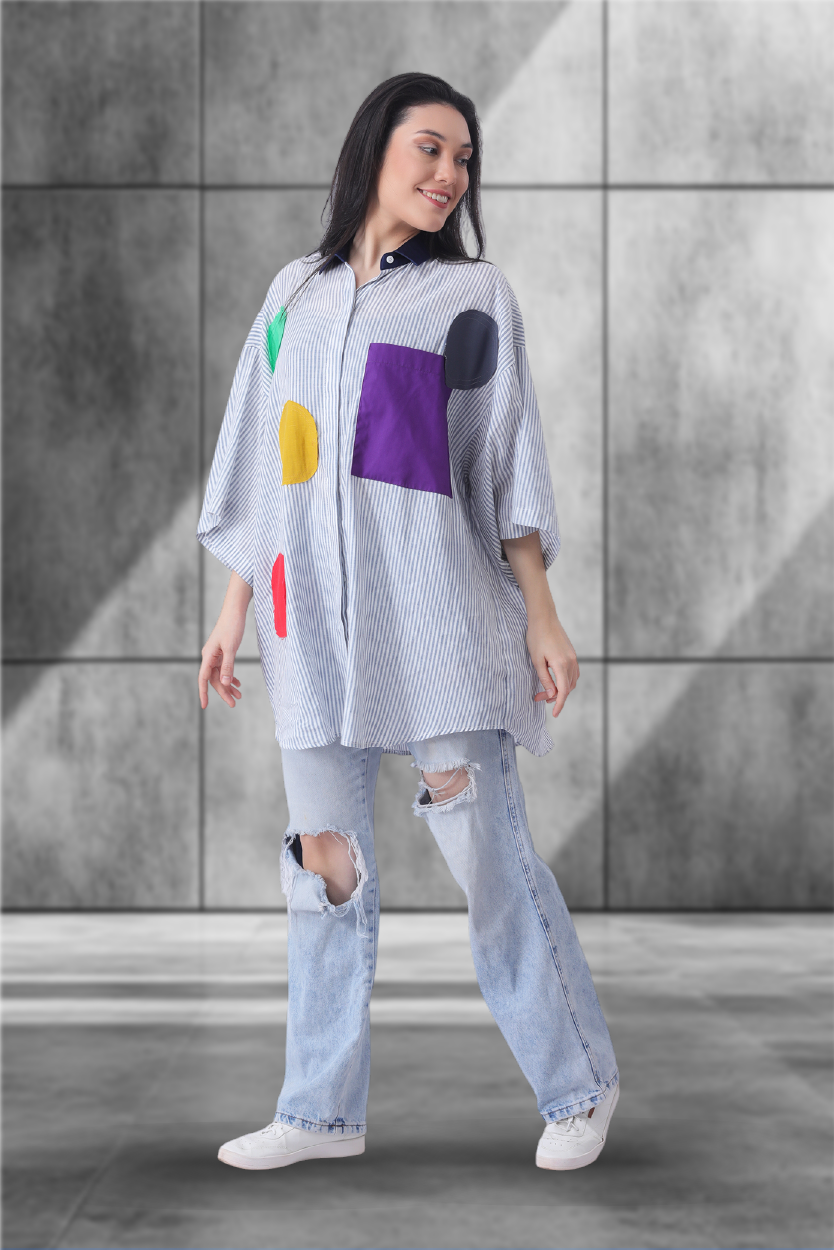 Pop Patch Oversized Street Shirt