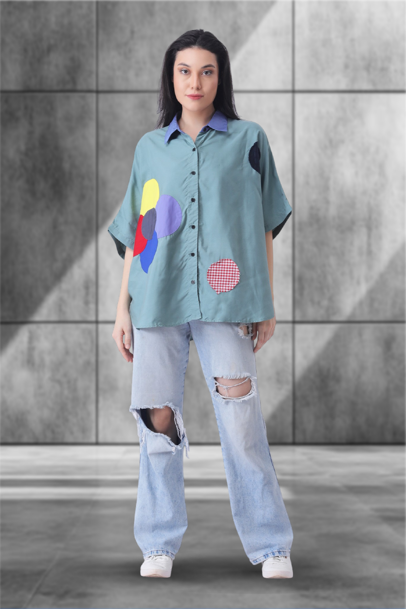 Patch Party Oversized Shirt – Unisex Artwear