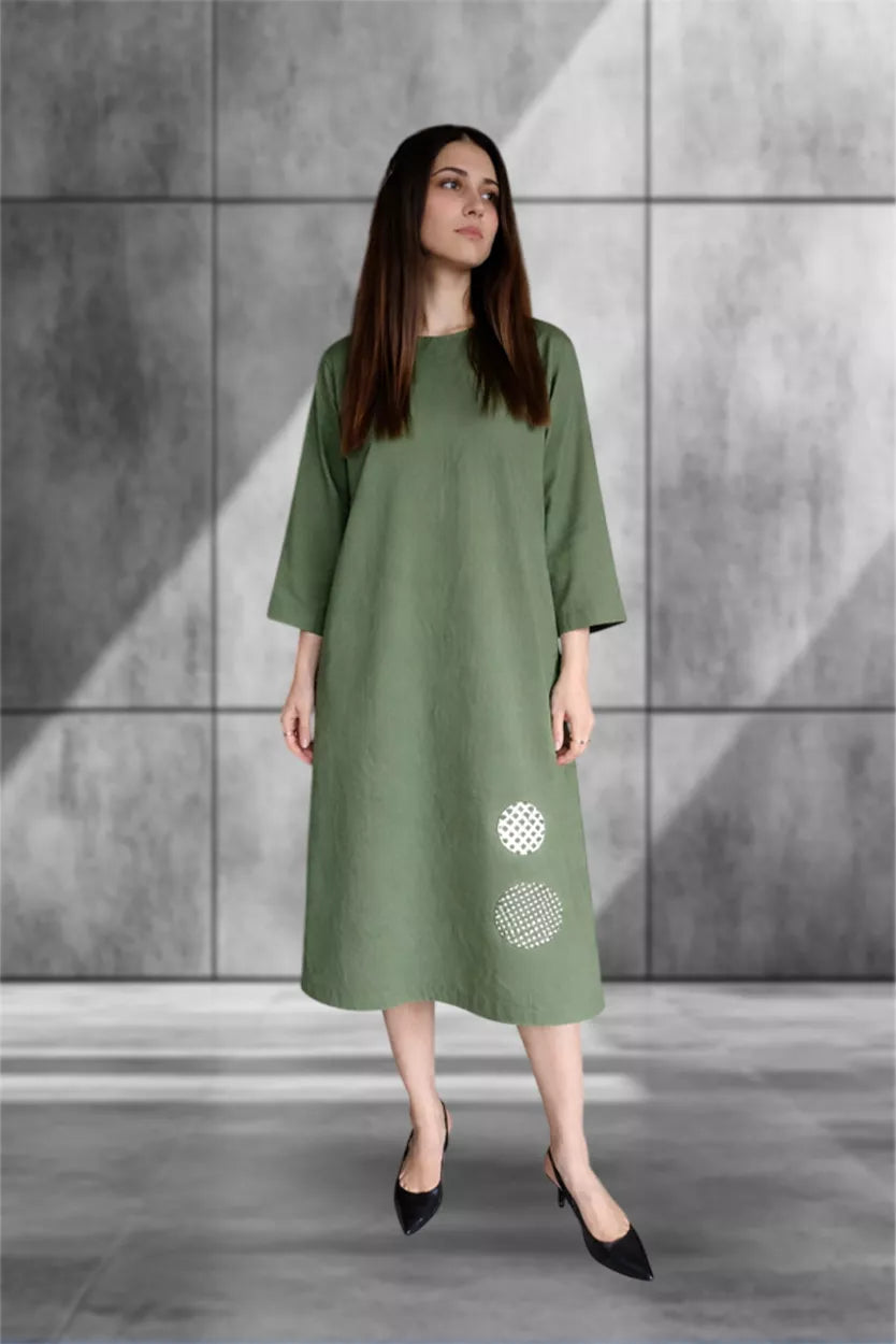 Noir Ease Minimal Midi Dress