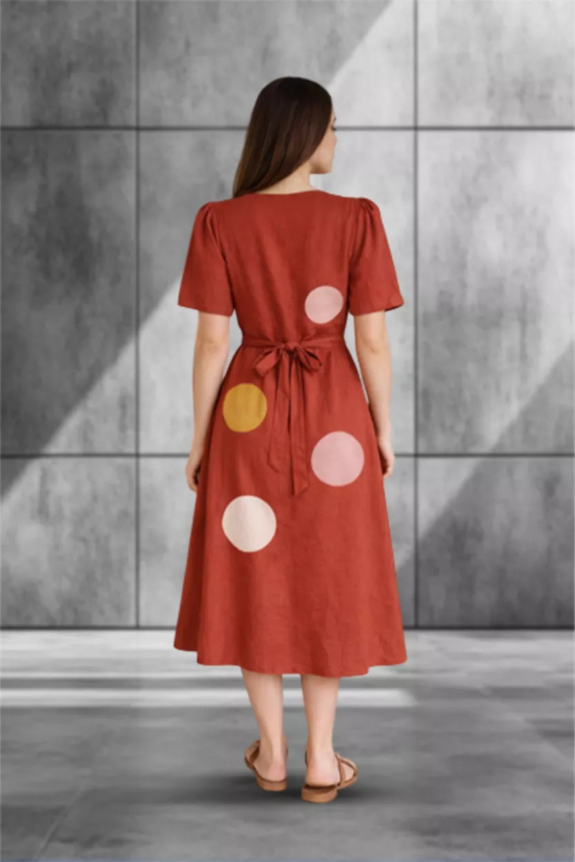 Dot Drama Wrap Midi Dress
