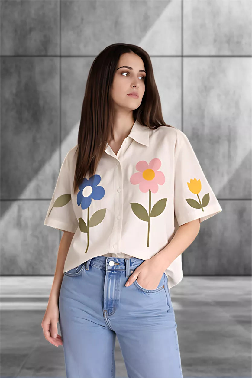 Sage Bloom Relaxed Shirt
