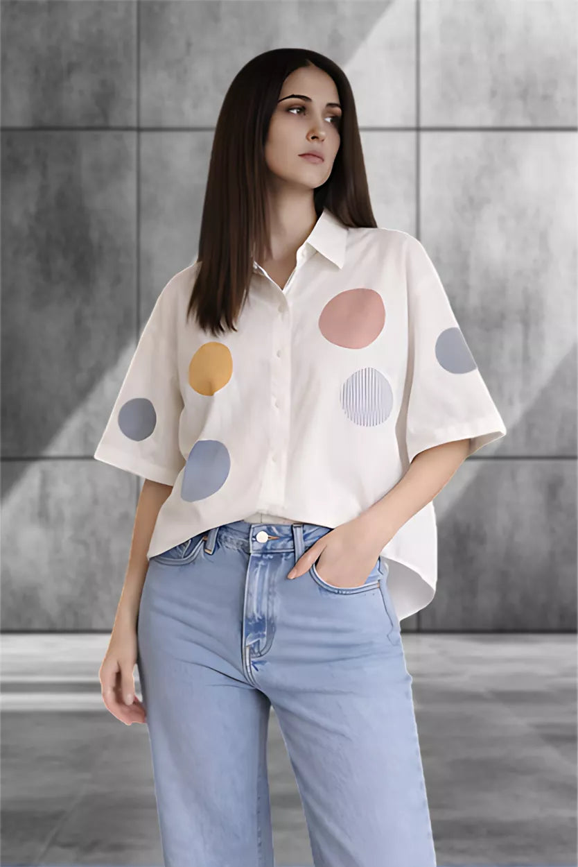 Playful Dots Oversized Shirt